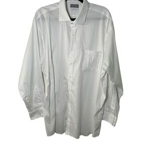 Michael Kors Mens Big Fit Travel Stretch White Dress Shirt 18 34/35